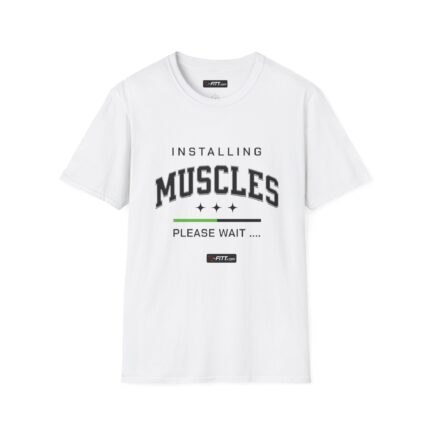 Unisex Motivational Workout T-Shirt | Installing Muscle Please Wait