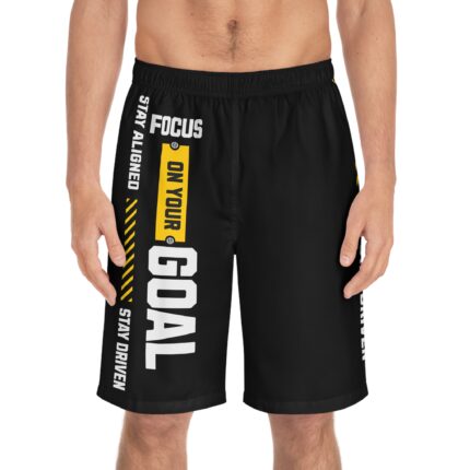 Men's Motivational Fitness Board Shorts / Focus On Your Goals