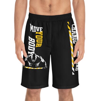 Men's Motivational Fitness Board Shorts / Move Your Body