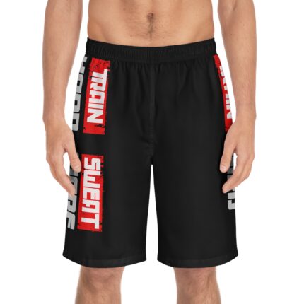Motivational Fitness Board Shorts / Train Hard Sweat More