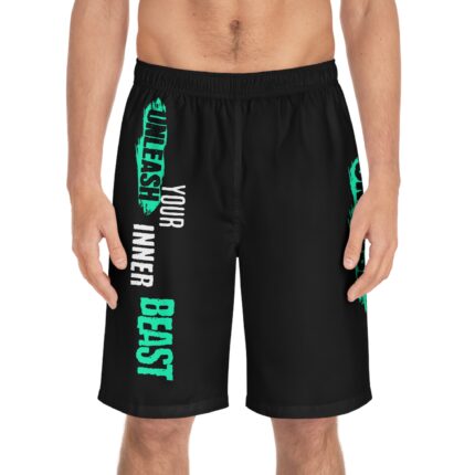 Motivational Fitness Board Shorts / Unleash Your Inner Beast