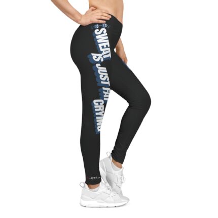 Motivational Women's Casual Leggings / Sweat Is Just Fat Crying