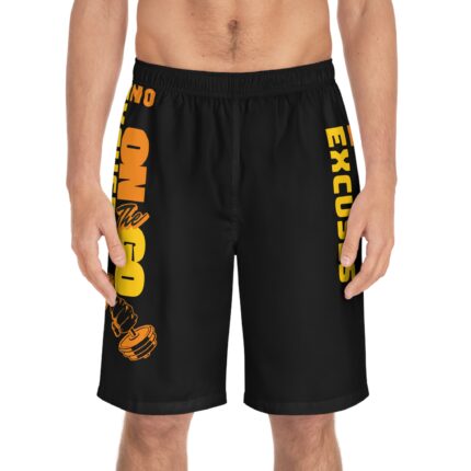 Motivational Fitness Board Shorts / No Excuses On The Go