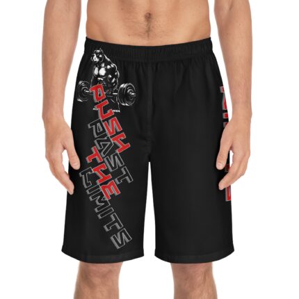 Men's Motivational Fitness Board Shorts / Push Past The Limits