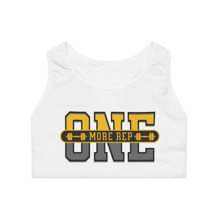 Motivational Sports Bra One More Rep White