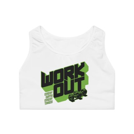 Motivational Sports Bra Workout Every Day White
