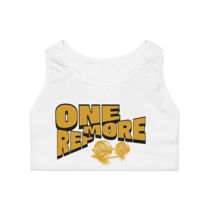 Motivational Sports Bra One More Rep White